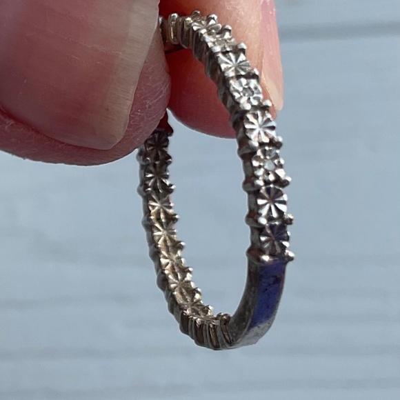 Silvertone Pierced Hoop Earrings - Picture 4 of 8